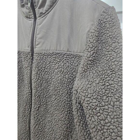 Old Navy Pieced-Yoke Teddy Fleece Jacket Brown Cozy Winter Casual Men's Size M - Picture 3 of 8